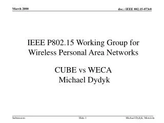 CUBE vs WECA Michael Dydyk