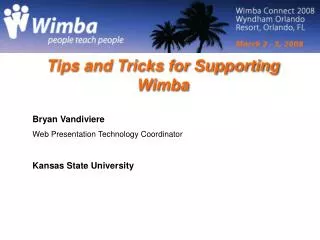 Tips and Tricks for Supporting Wimba