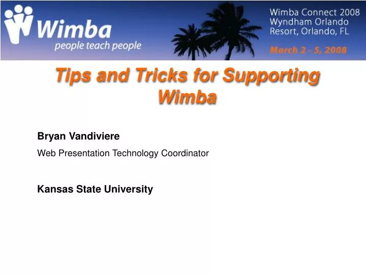 tips and tricks for supporting wimba