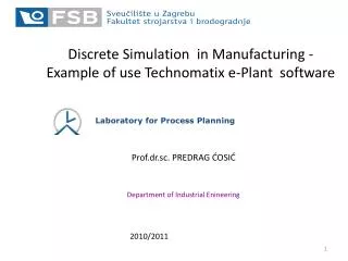 prof d r sc predrag osi department of industrial enineering