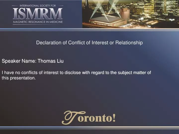 declaration of conflict of interest or relationship