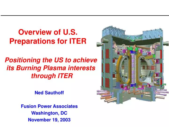 overview of u s preparations for iter