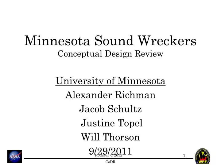 minnesota sound wreckers conceptual design review