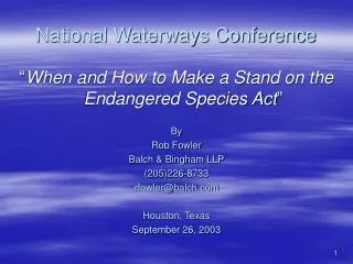 National Waterways Conference