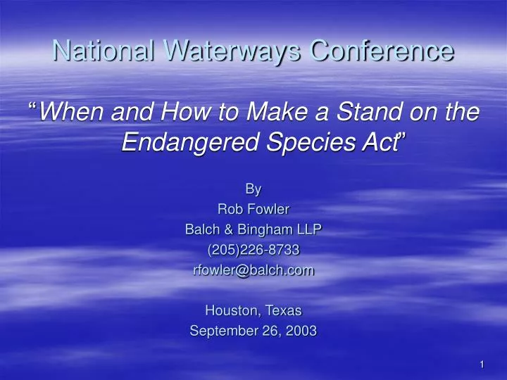 national waterways conference