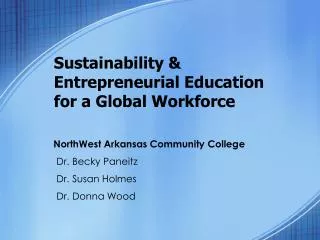 Sustainability &amp; Entrepreneurial Education for a Global Workforce