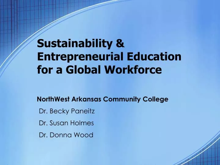 sustainability entrepreneurial education for a global workforce
