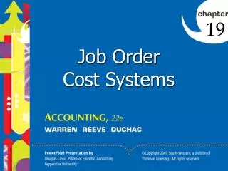 Job Order Cost Systems