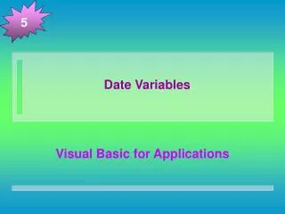 Date Variables