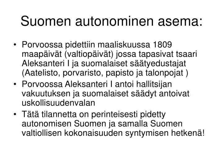 suomen autonominen asema