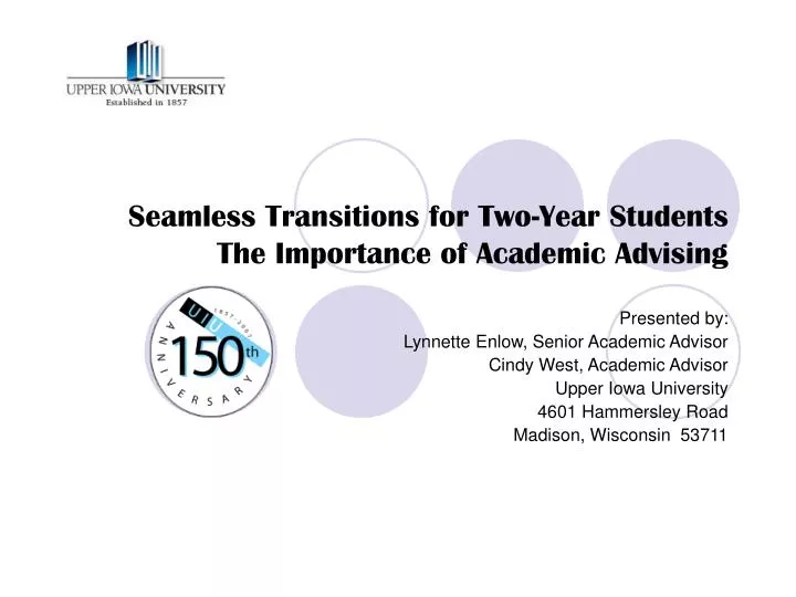 seamless transitions for two year students the importance of academic advising