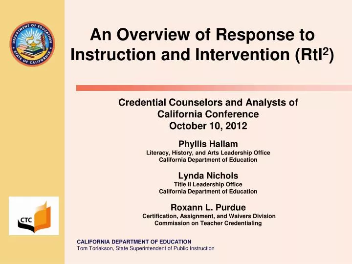 an overview of response to instruction and intervention rti 2