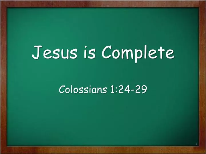 jesus is complete