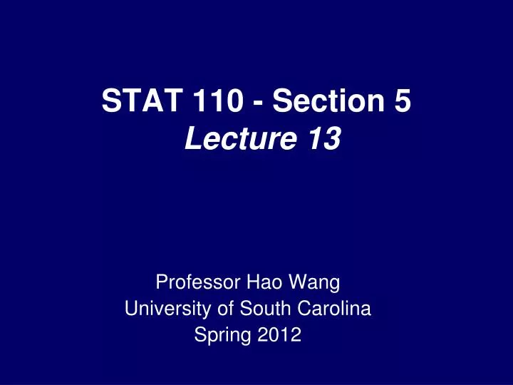 stat 110 section 5 lecture 13