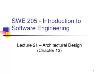 SWE 205 - Introduction to Software Engineering