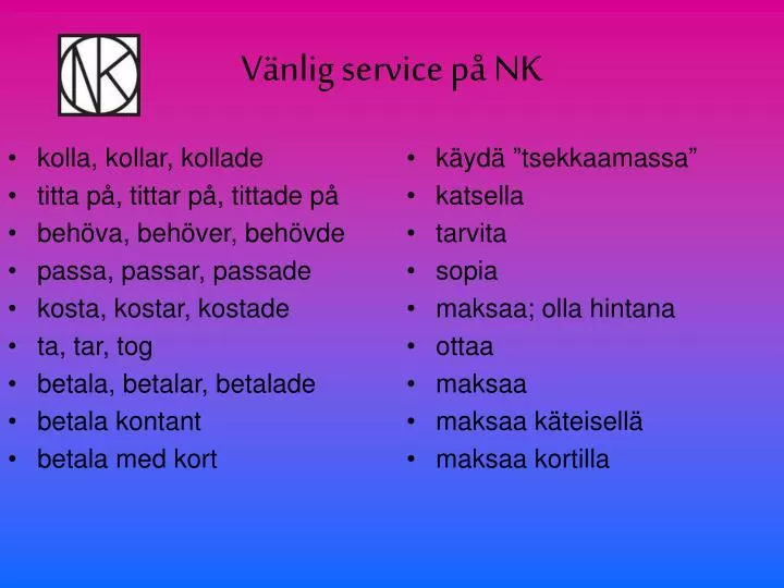 v nlig service p nk