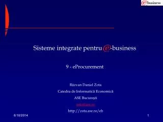 Sisteme integrate pentru -business 9 - eProcurement