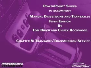 Manual Drivetrains and Axles Fourth Edition