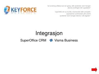 Integrasjon SuperOffice CRM Visma Business