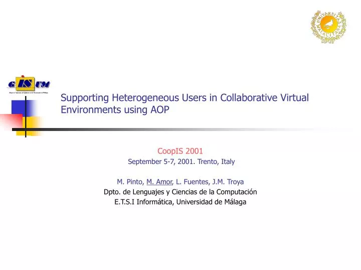 supporting heterogeneous users in collaborative virtual environments using aop