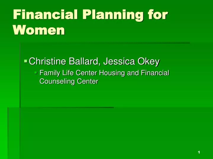 financial planning for women