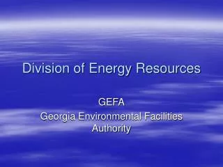 Division of Energy Resources