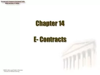 Chapter 14 E- Contracts