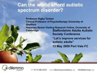 Can the world afford autistic spectrum disorder?
