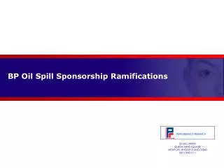 BP Oil Spill Sponsorship Ramifications