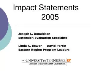 Impact Statements 			2005