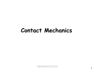 Contact Mechanics