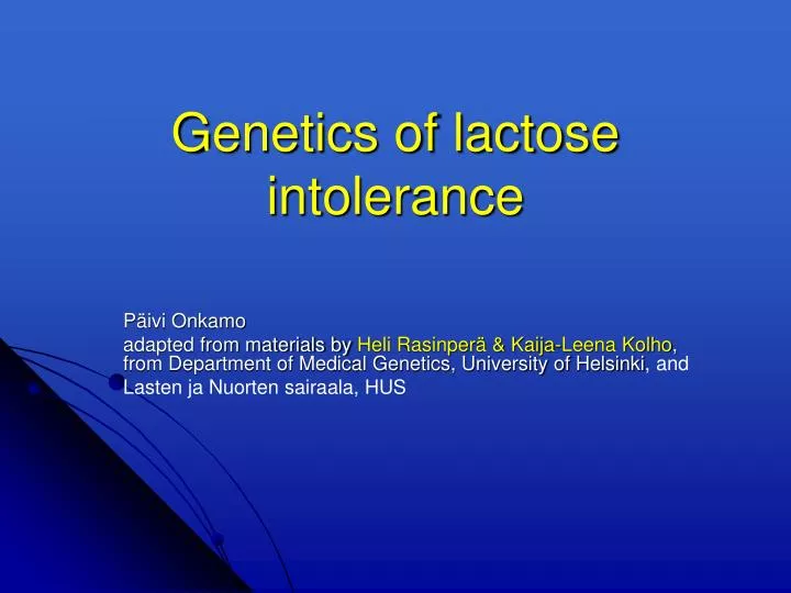 genetics of lactose intolerance