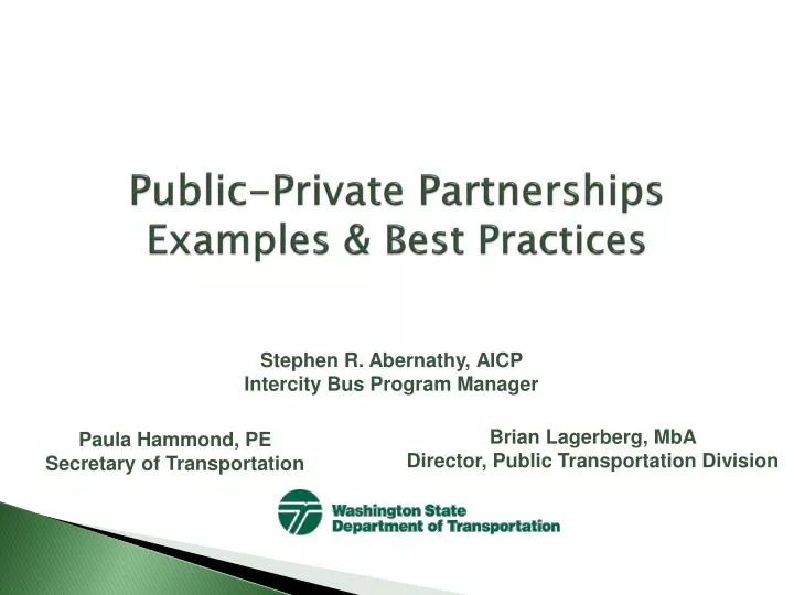public private partnerships examples best practices