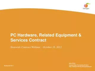 PC Hardware, Related Equipment &amp; Services Contract