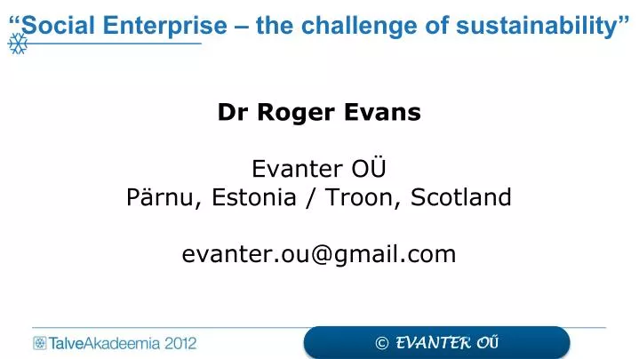 social enterprise the challenge of sustainability