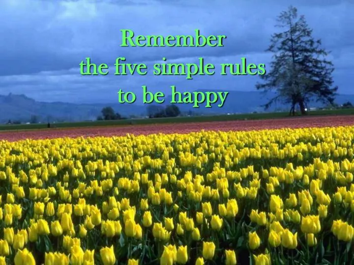 remember the five simple rules to be happy