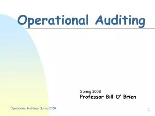 Operational Auditing