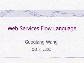 Web Services Flow Language