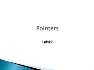 Pointers Lab#2