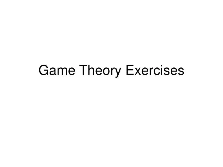 game theory exercises