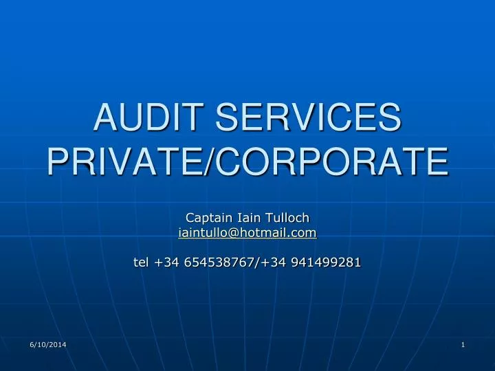 audit services private corporate
