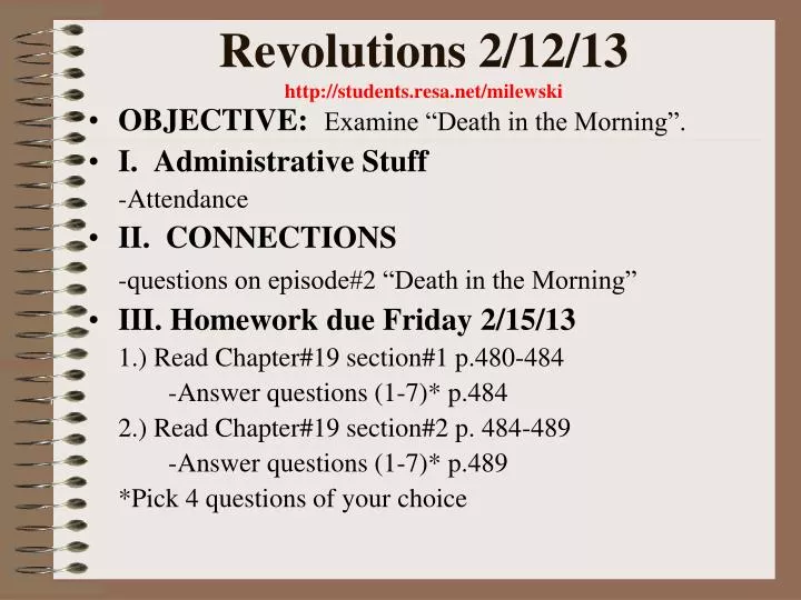 revolutions 2 12 13 http students resa net milewski