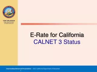E-Rate for California CALNET 3 Status