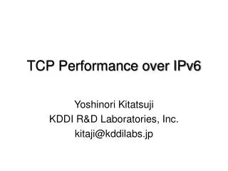TCP Performance over IPv6