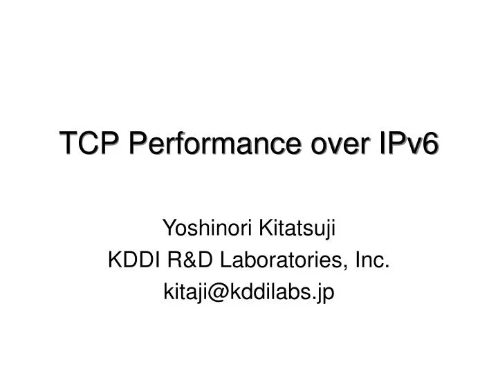 tcp performance over ipv6