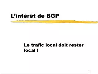 L’intérêt de BGP