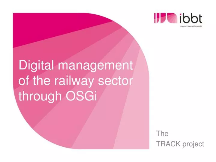 d igital management of the railway sector through osgi