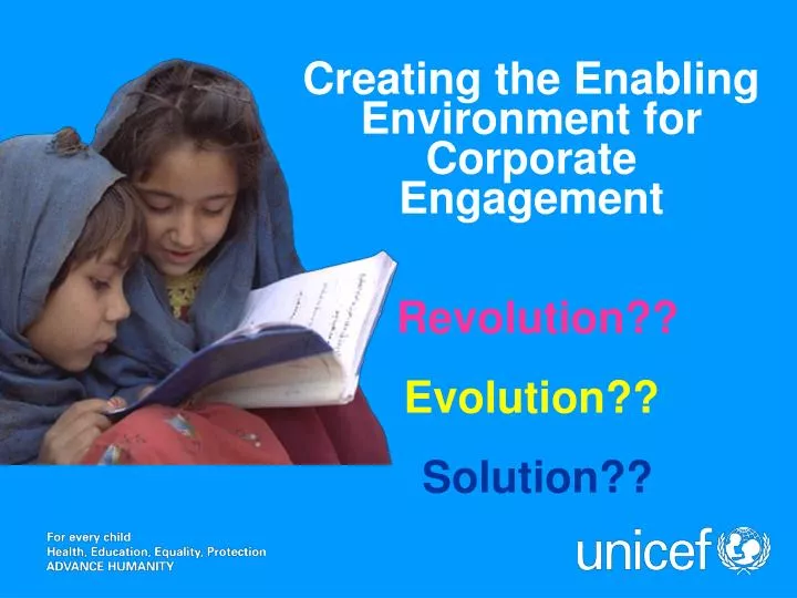 creating the enabling environment for corporate engagement revolution evolution solution