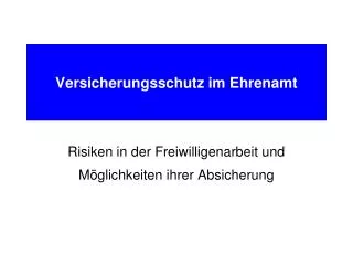 versicherungsschutz im ehrenamt