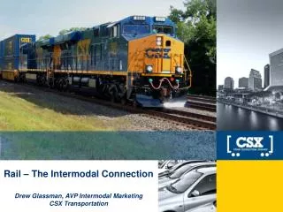 Rail – The Intermodal Connection Drew Glassman, AVP Intermodal Marketing CSX Transportation
